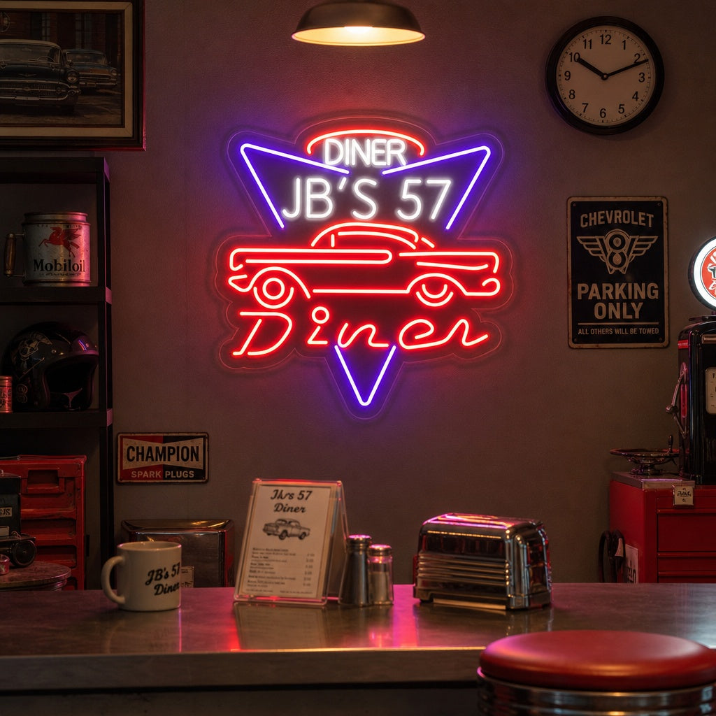 "1957 JBS 57 Diner" Neonskilt