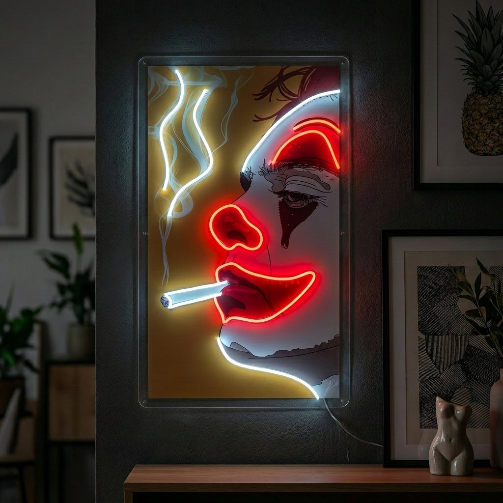 "Røykende Joker" Neonskilt
