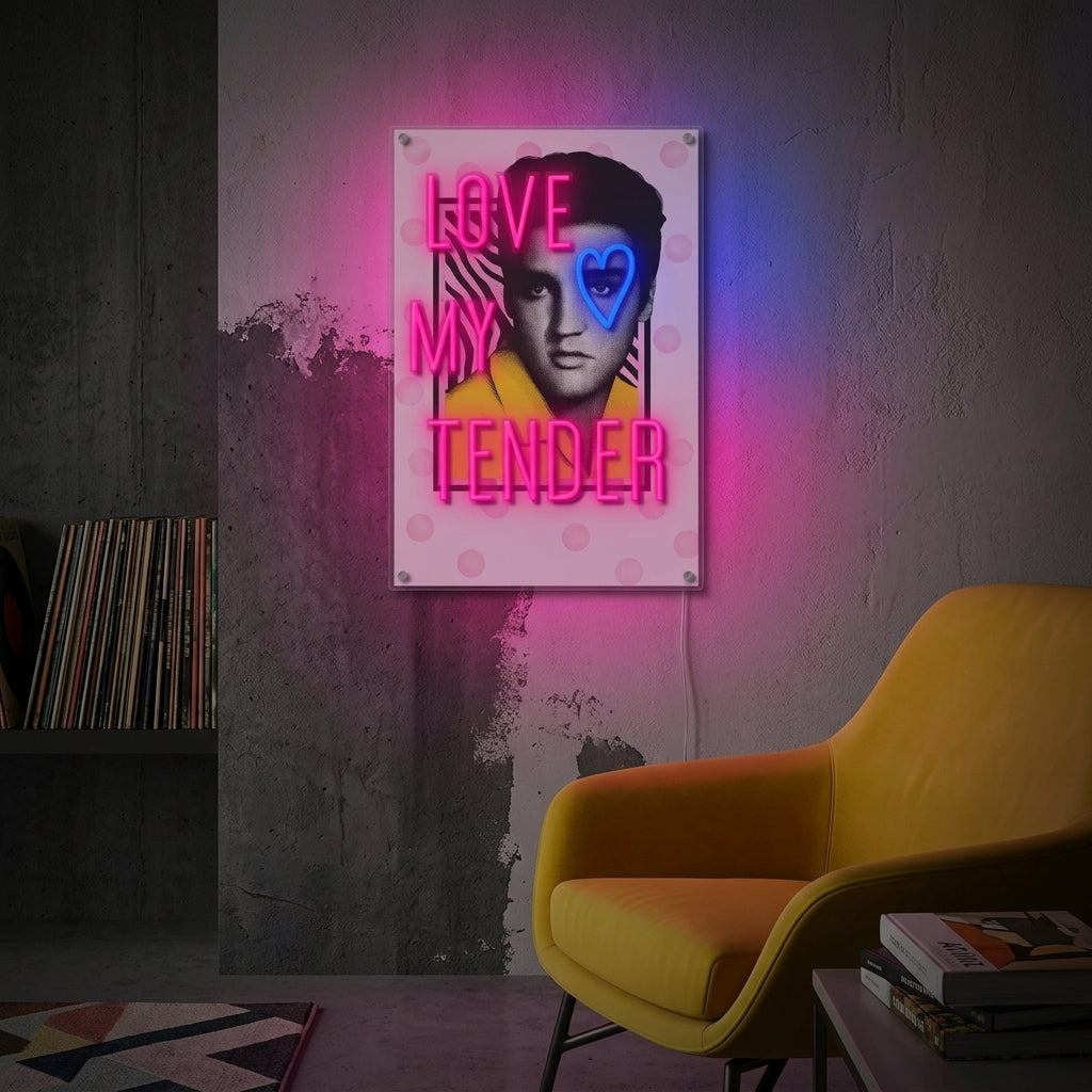 "Love Me Tender" Neonskilt