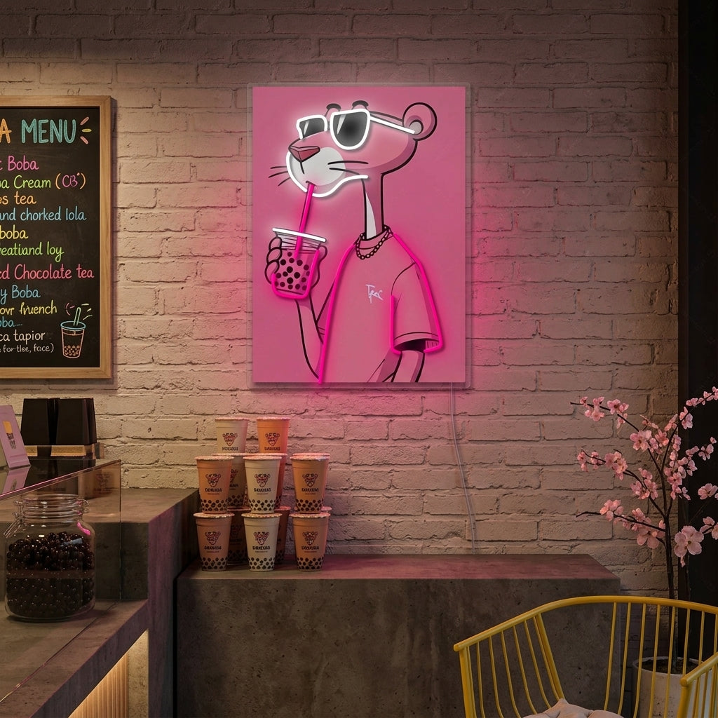 "Kul Panther Boba Vibes" Neonskilt