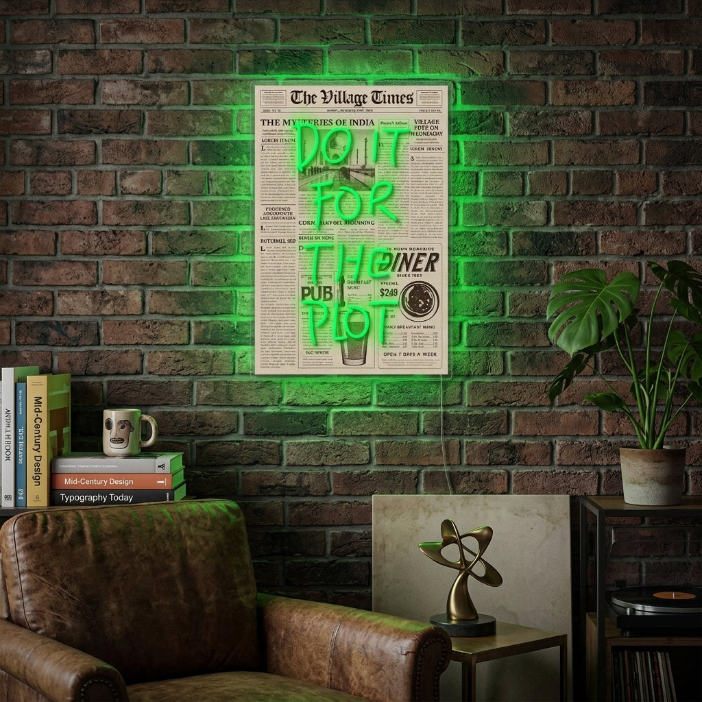 "DO IT FOR THE PLOT" Neonskilt