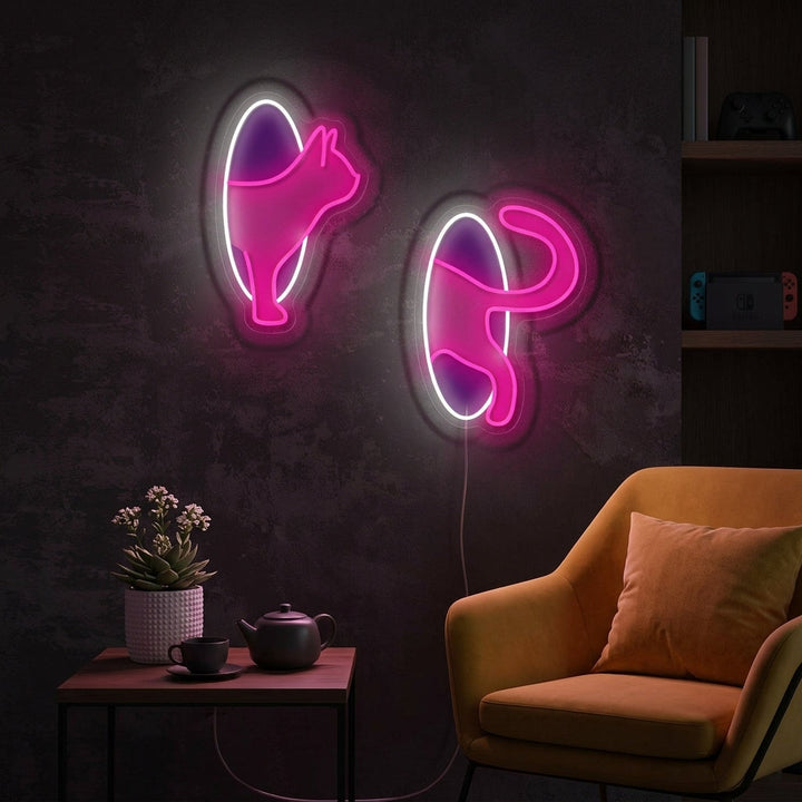 "Katt i Portal" Neonskilt