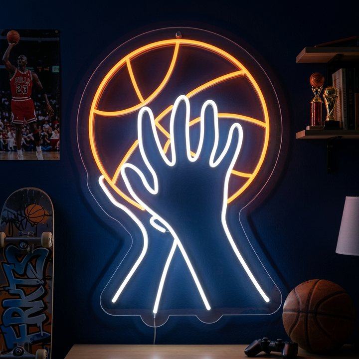 "Basketball Skyting" Neonskilt