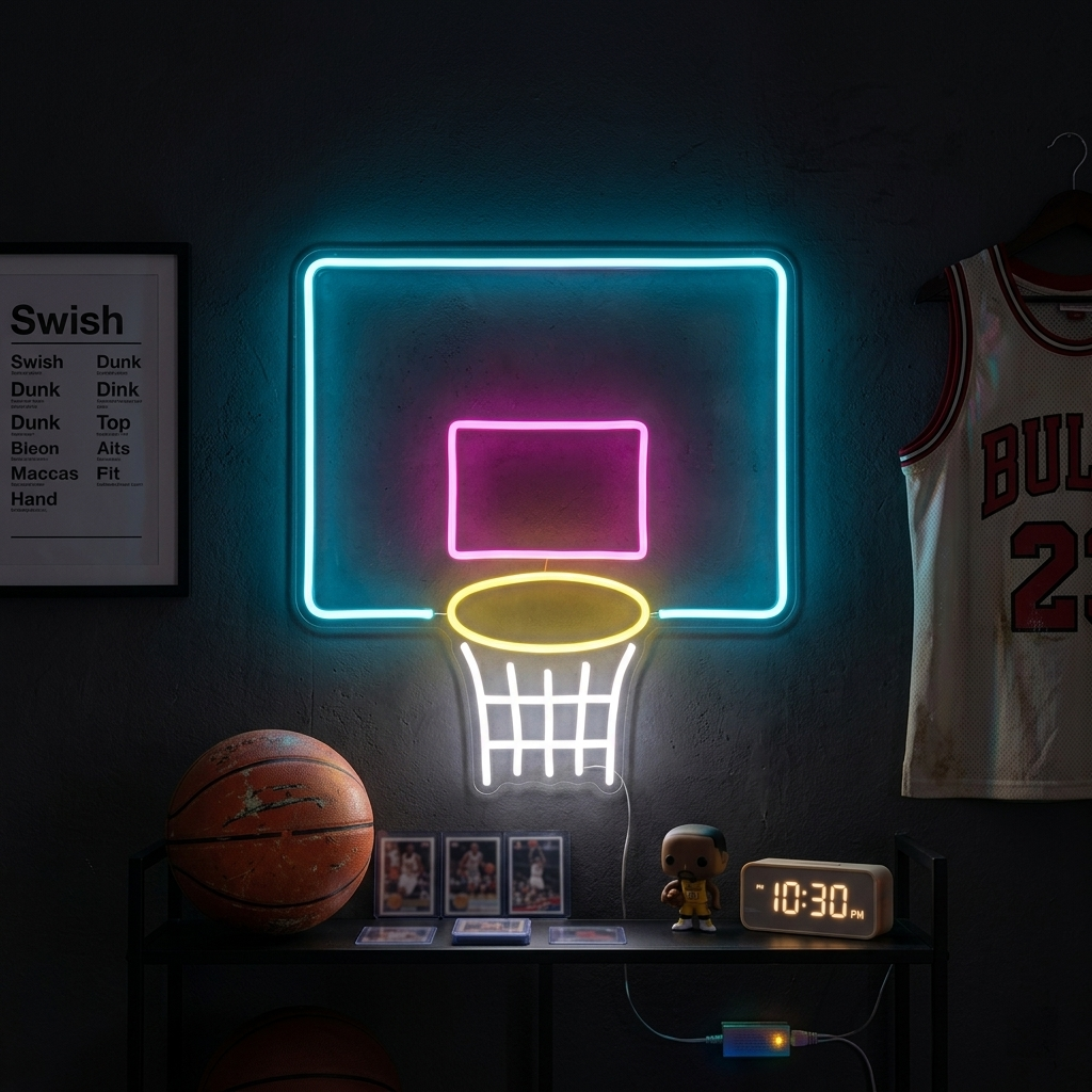 "Nett Til Basketballbrett" Neonskilt