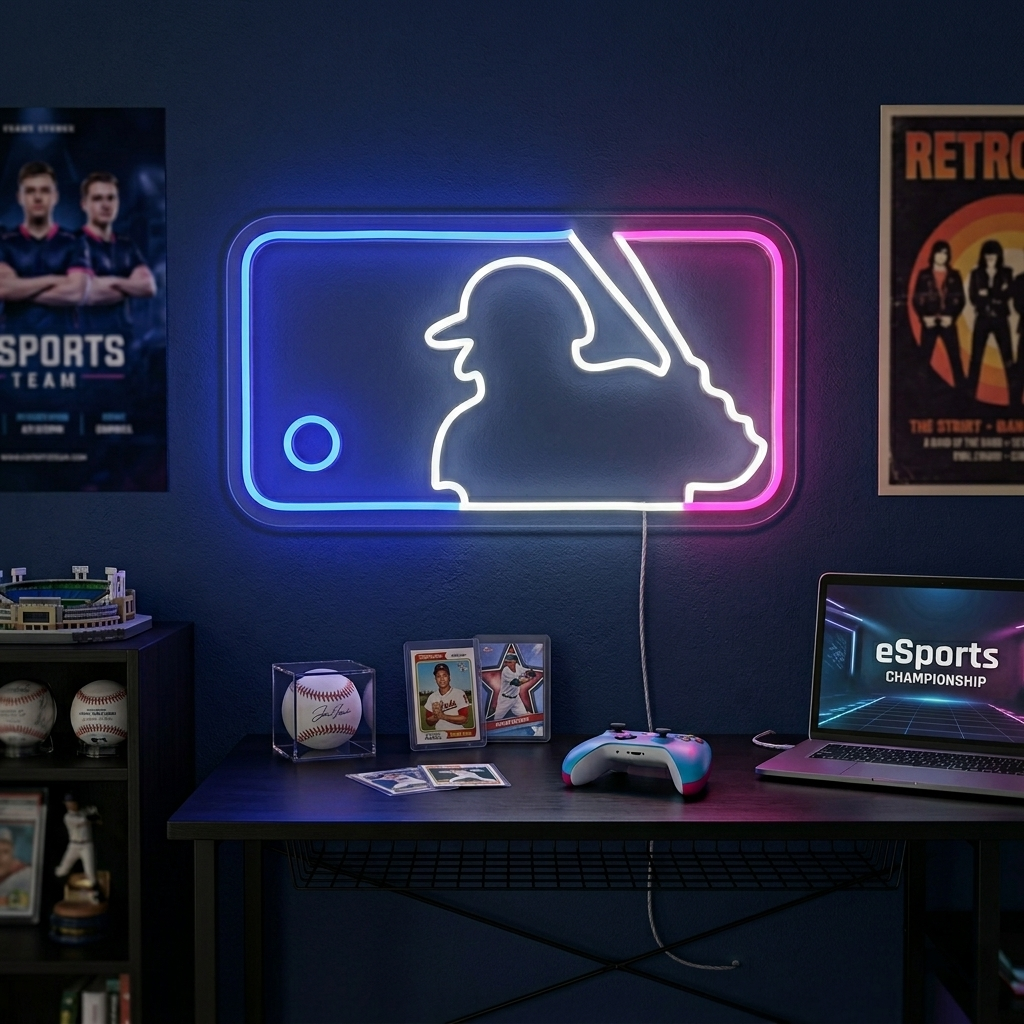 "Baseballspill" Neonskilt