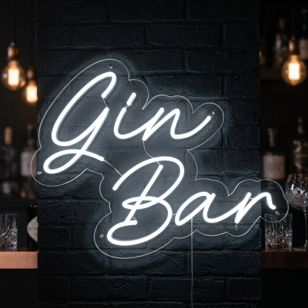 "Gin Bar" Neonskilt
