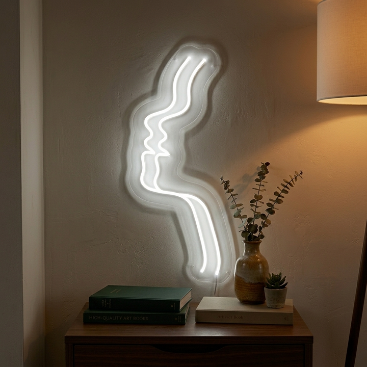 "Ansiktsabstrakt" Neonskilt