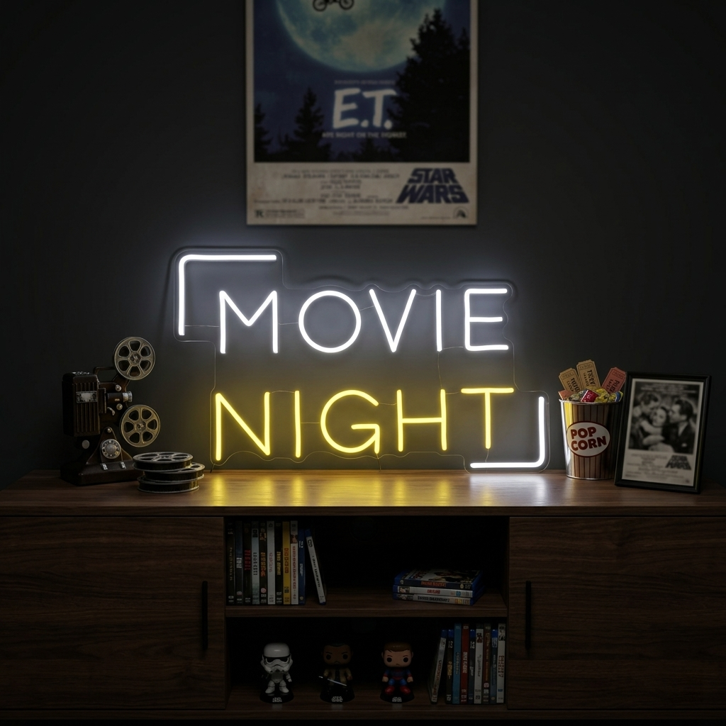 "Movie Night" Neonskilt