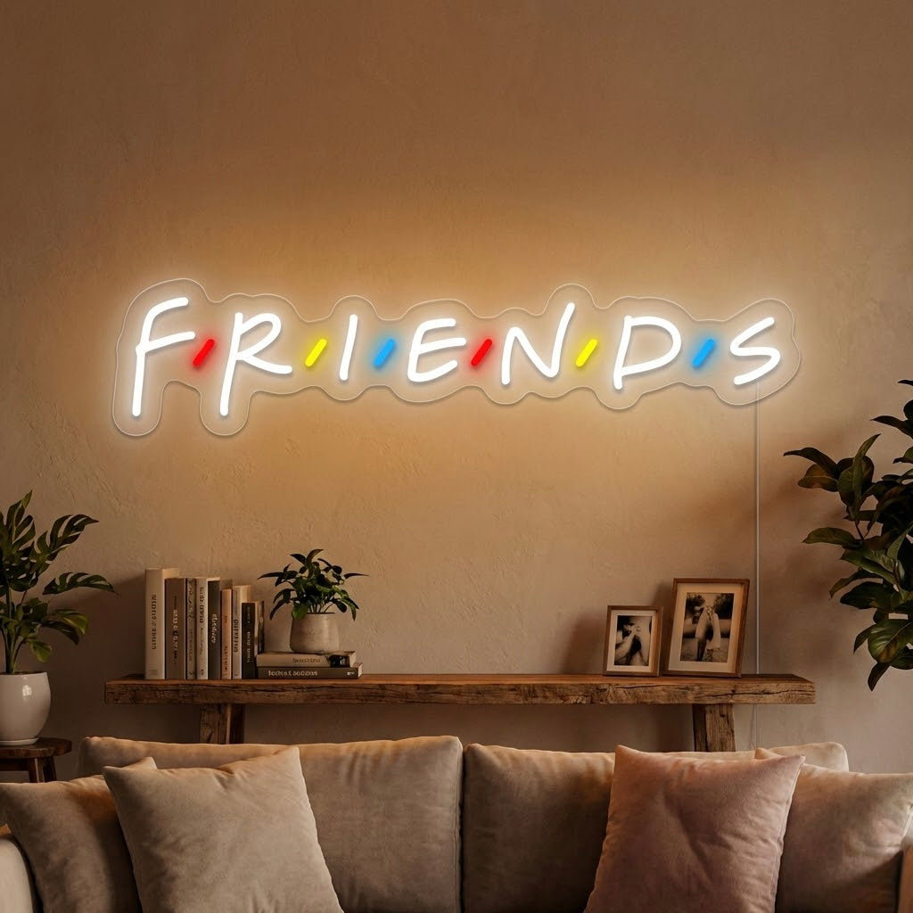 "Friends, Fjernsyn" Neonskilt