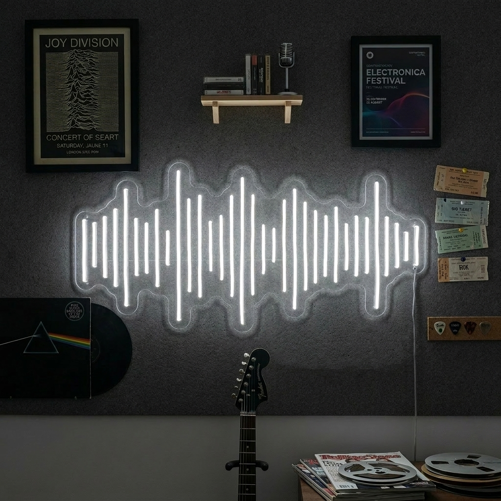 "Musikkbølger" Neonskilt