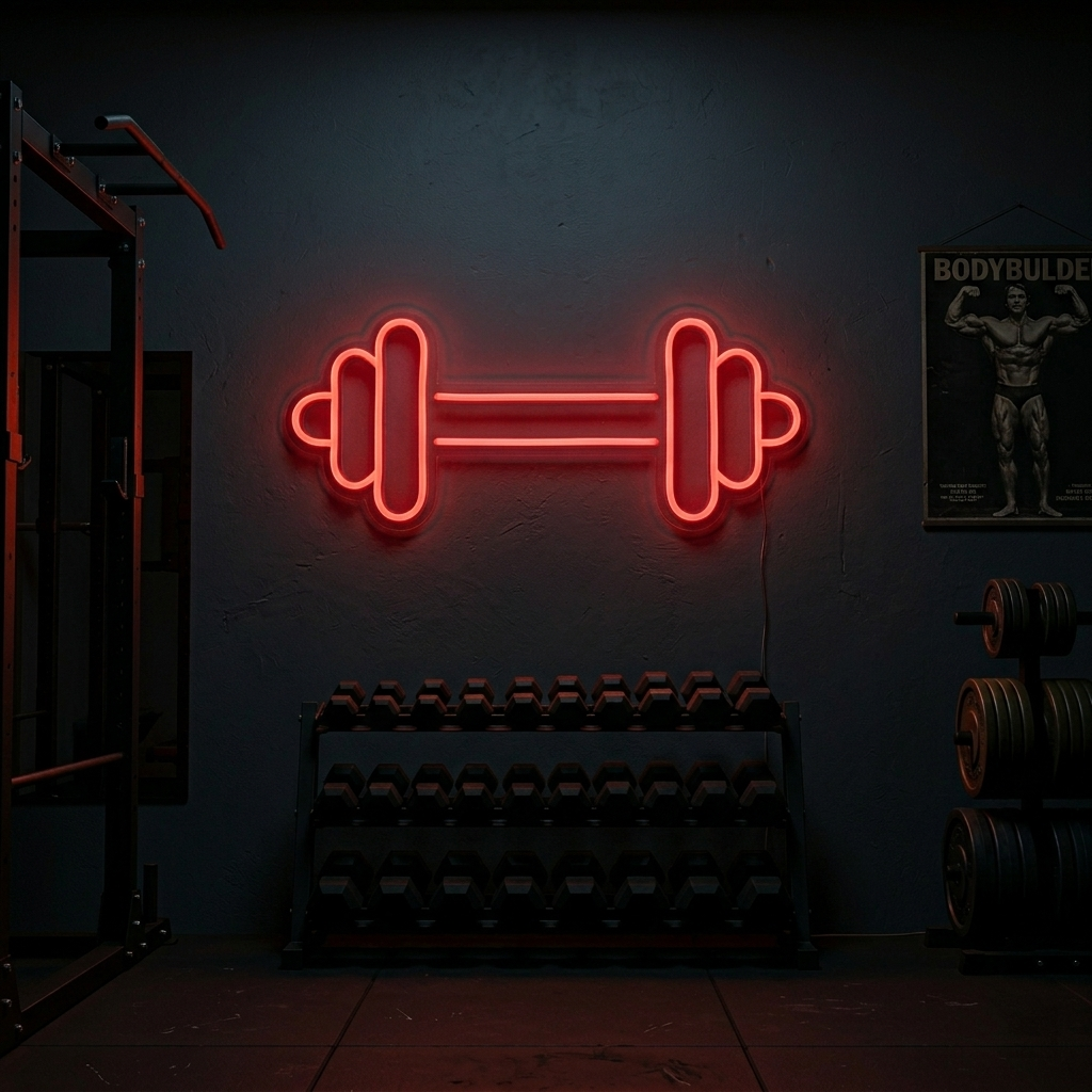 "Manual Vektstang" Gym Dekor, Treningsdekor, Treningsdekor Neonskilt