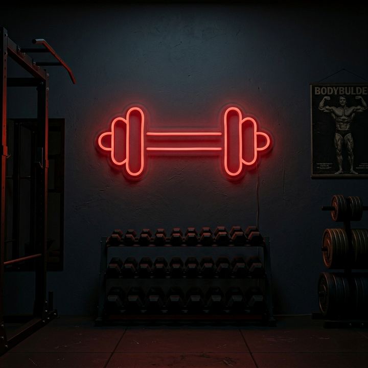 "Manual Vektstang" Gym Dekor, Treningsdekor, Treningsdekor Neonskilt