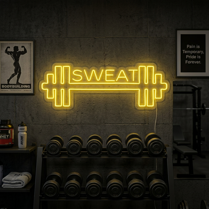 "Your Text, Tilpasset Fitness, Tilpasset Treningsstudio" Neonskilt
