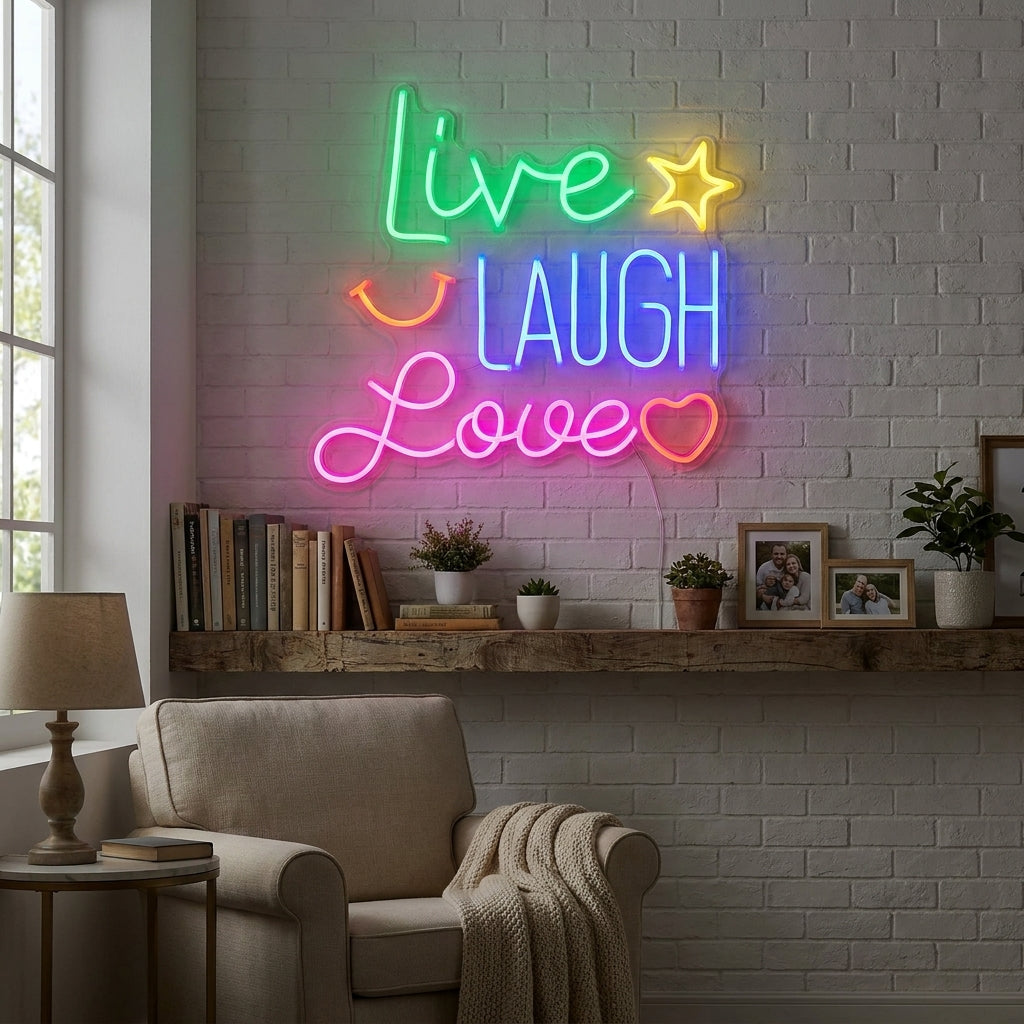 "Live Laugh Love" Neonskilt