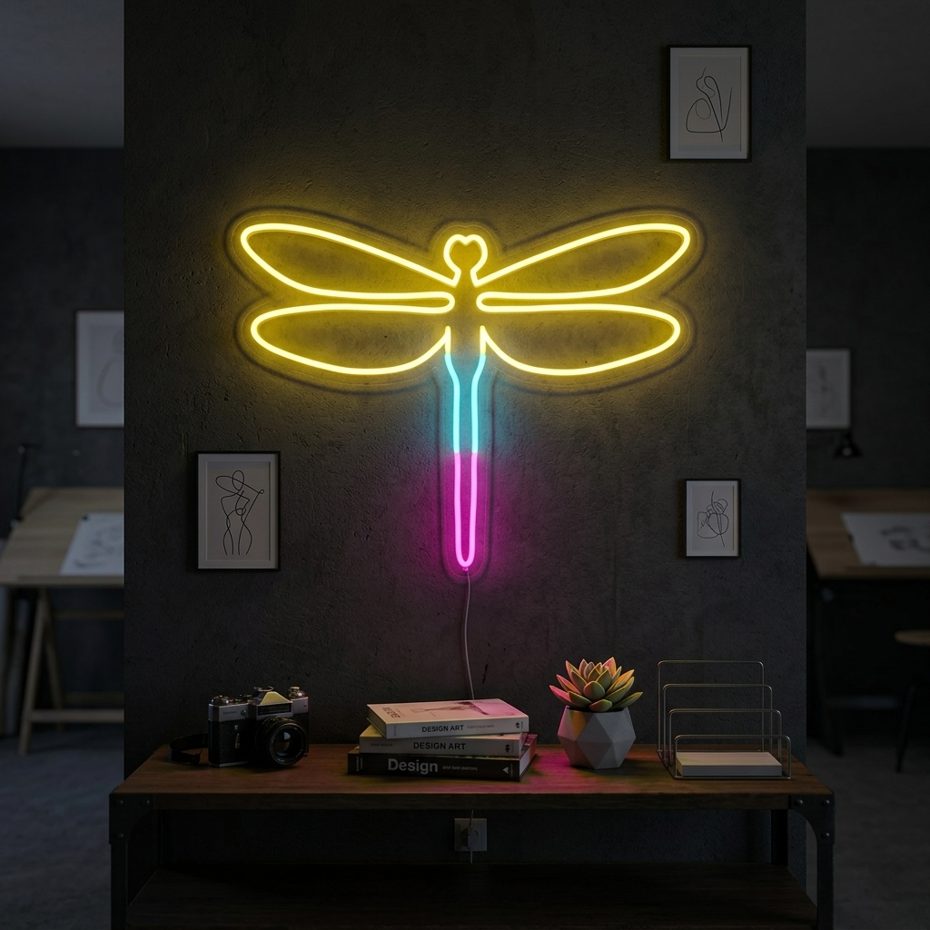 "Øyenstikker" Neonskilt