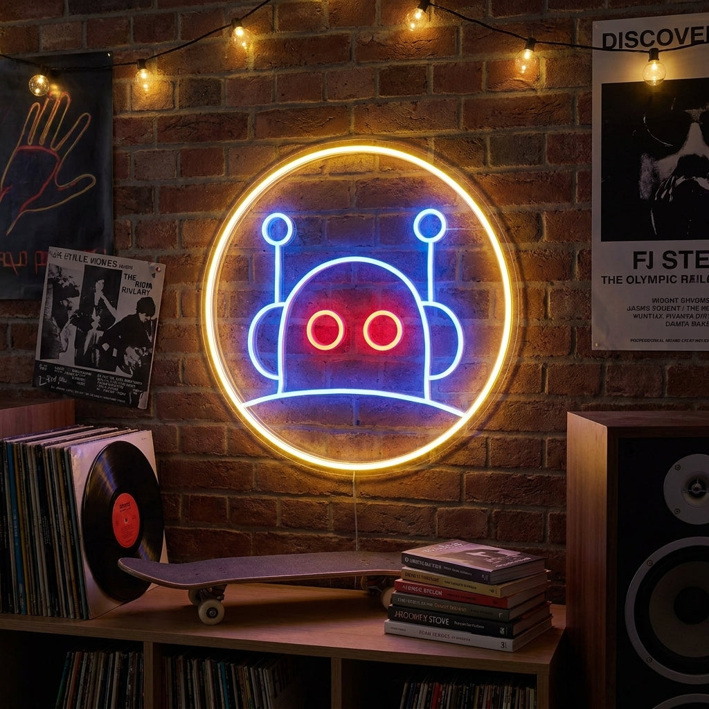 "Robot gris" Neonskilt
