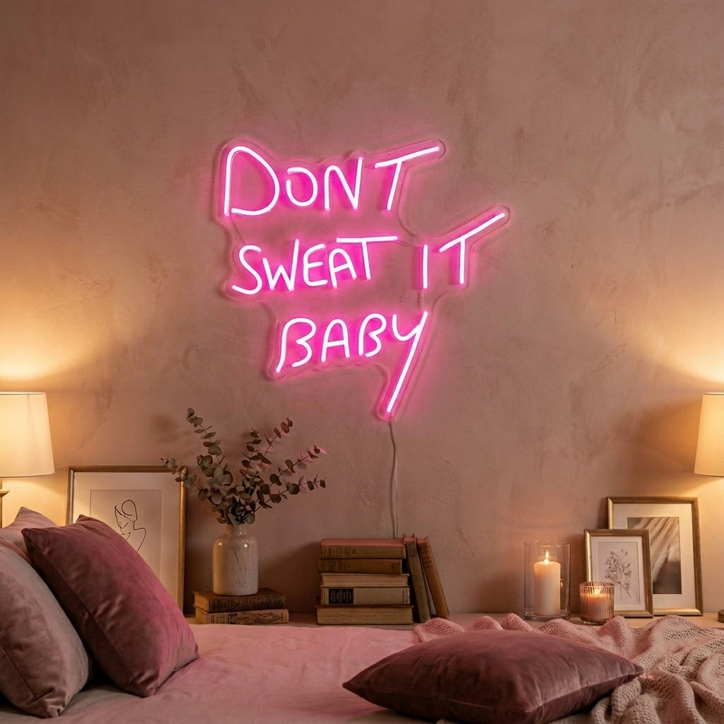 "Dont Sweat it Baby" Neonskilt