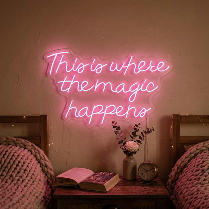 "This is Where The Magic Happens" Neonskilt