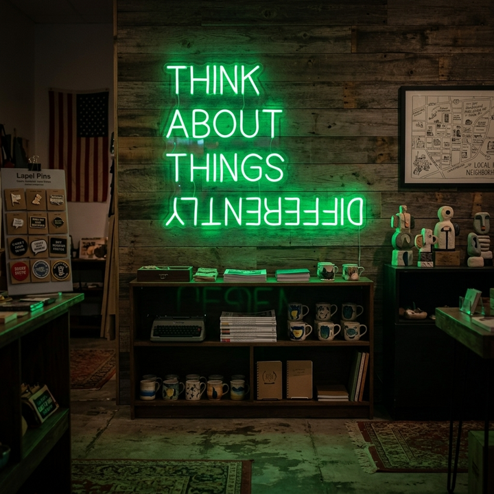 "Think About Things Differently" Neonskilt
