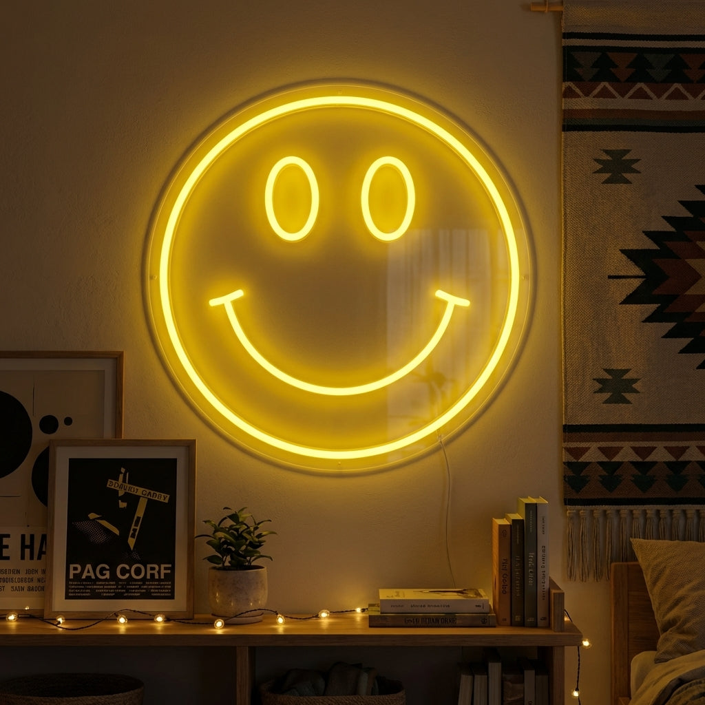 "Elementsymbol Emoji Smilende Ansikt" Neonskilt