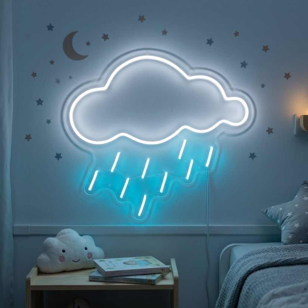 "Elementsymbol Skyregn" Neonskilt