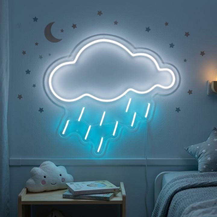 "Elementsymbol Skyregn" Neonskilt