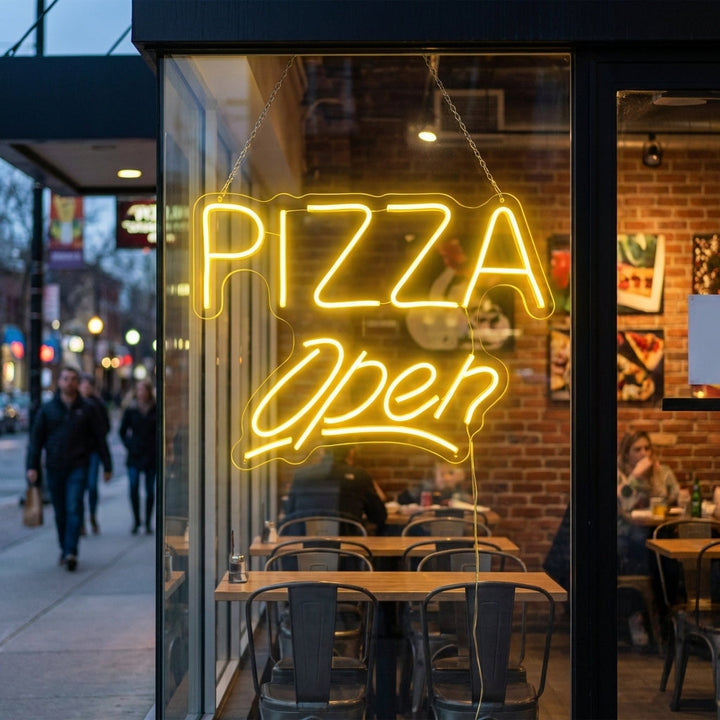 "Pizza Open" Neonskilt