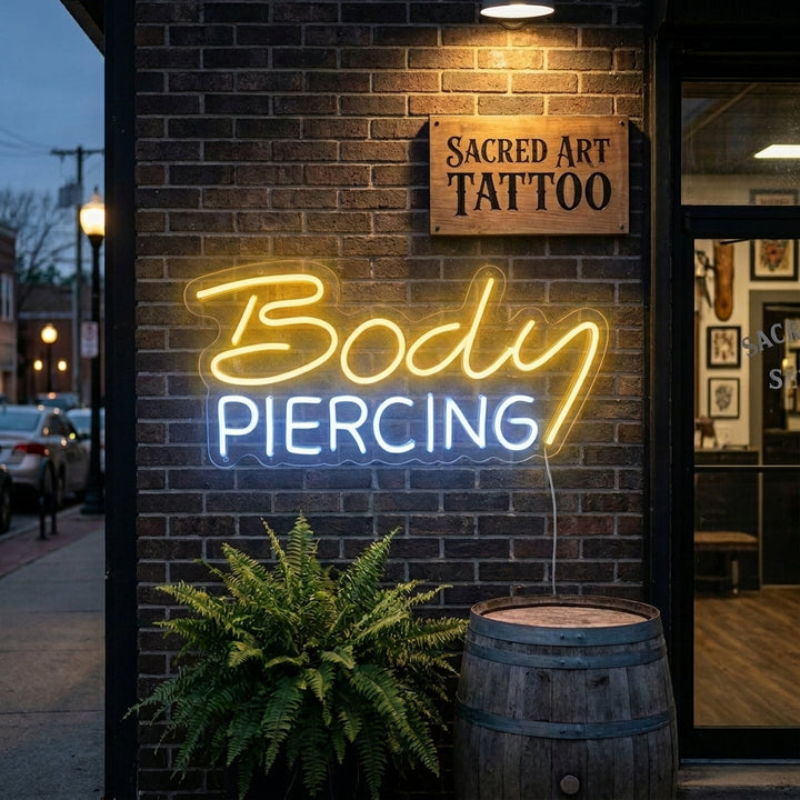 "Body Piercing" Neonskilt