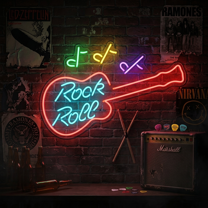 "Rock Roll" Neonskilt