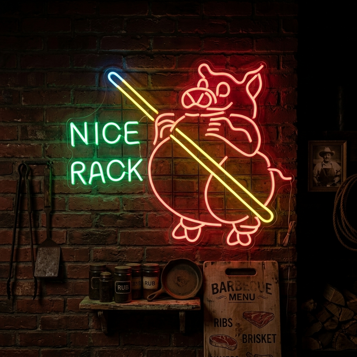 "Nice Rack" Neonskilt