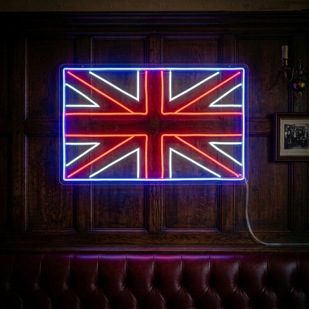 "Storbritannias Flagg" Neonskilt