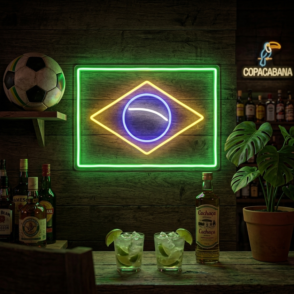 "Brasilias Flagg" Neonskilt