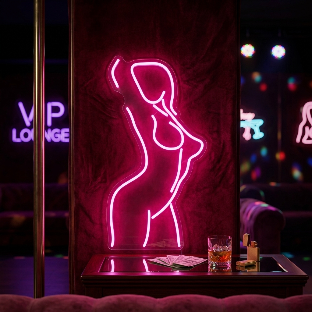 "Kvinne Dame Rygg Jente Kropp" Neonskilt