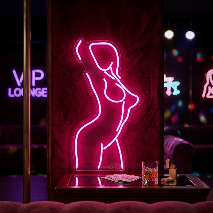 "Kvinne Dame Rygg Jente Kropp" Neonskilt