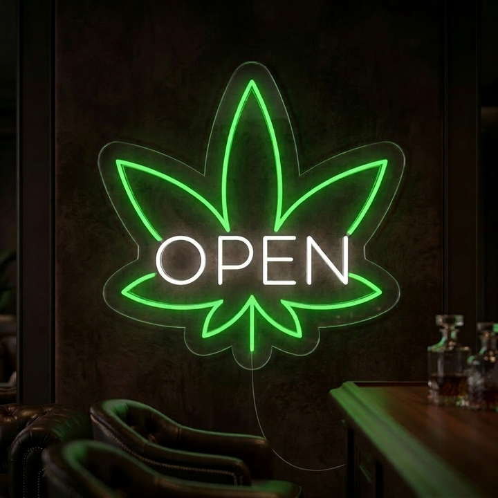 "OPEN, blader Bar" Neonskilt