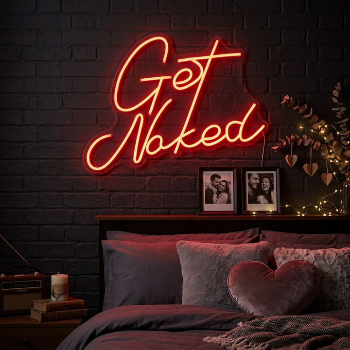 "Get Naked Bathroom" Neonskilt