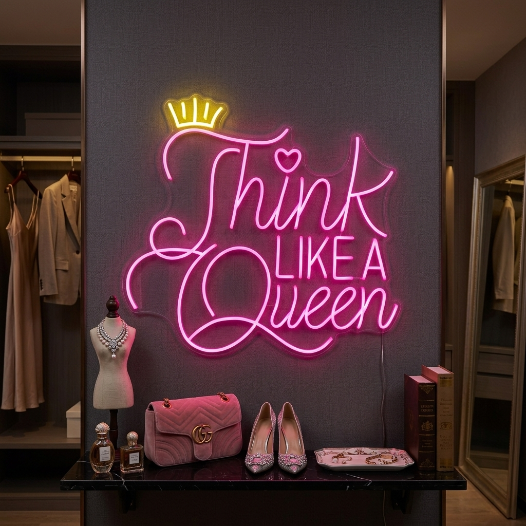 "Think Like A Queen" Neonskilt