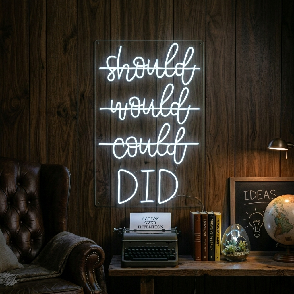 "Should Would Could Did" Neonskilt