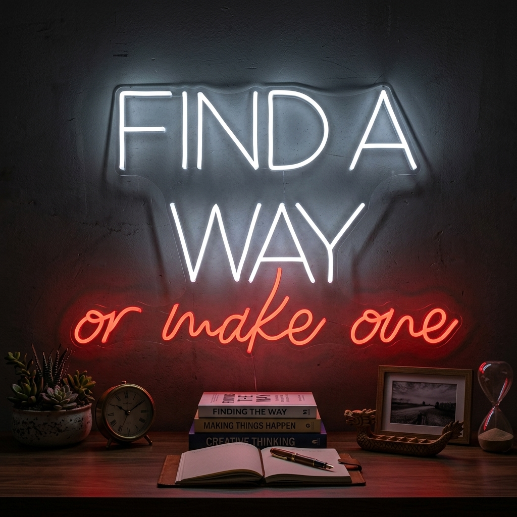"Find A Way Or Make One" Neonskilt