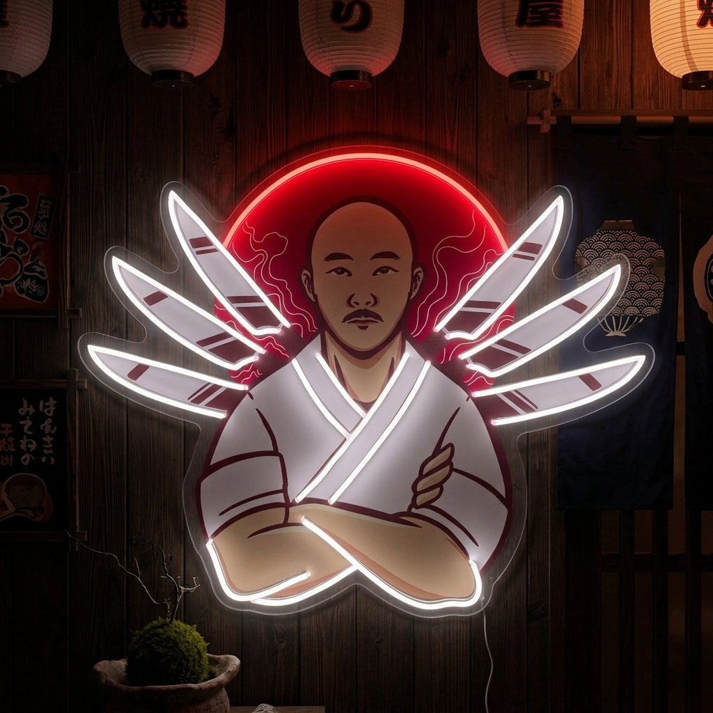 japansk kokk Neonskilt, Japansk restaurantinnredning