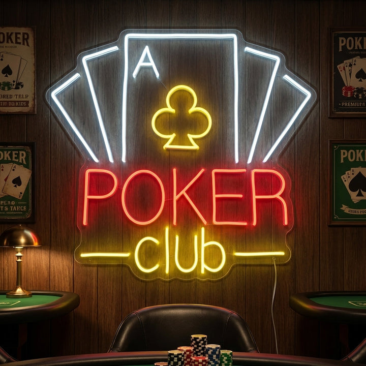 "Poker Club" Neonskilt