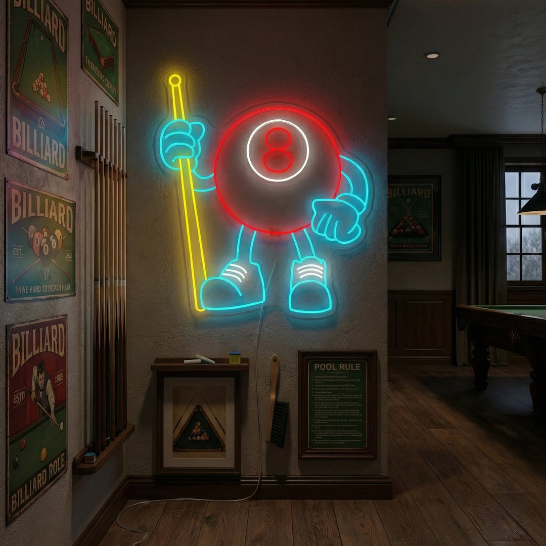 "8 ball biljard" Neonskilt