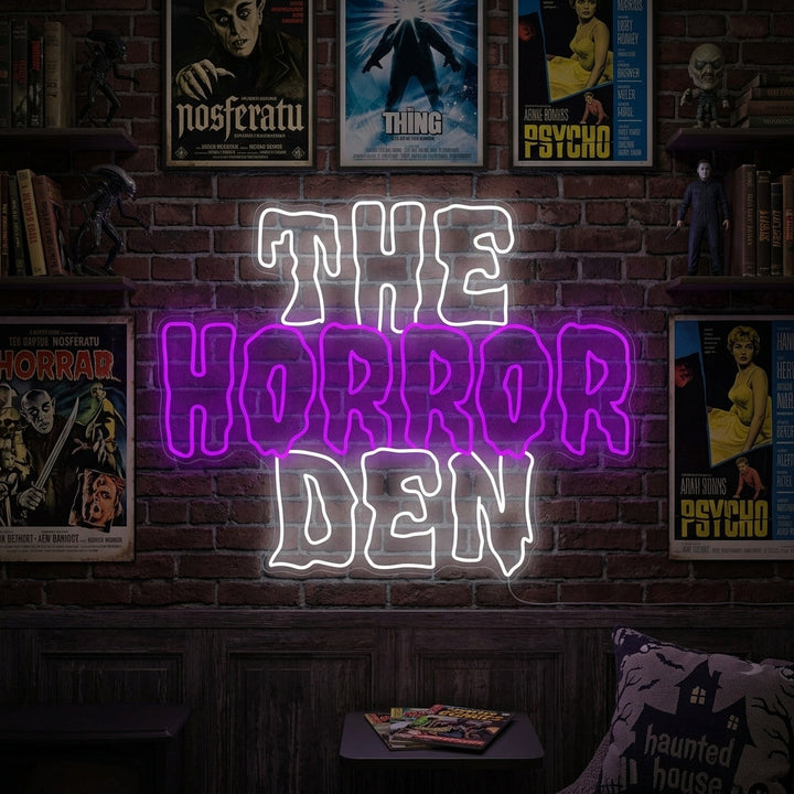 "The Horror Den" Neonskilt