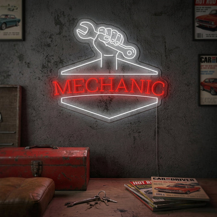 "Mechanic" Neonskilt