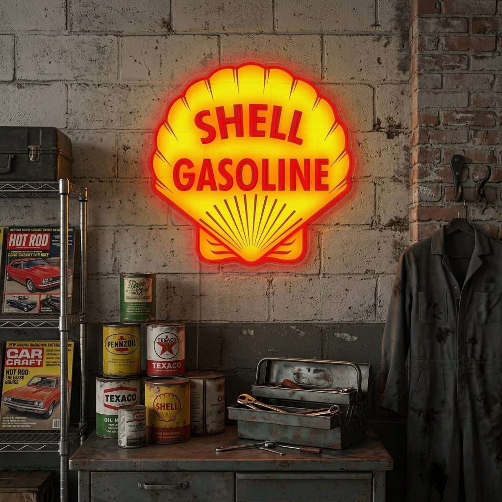 "Shell Bensin-logo" Neonskilt