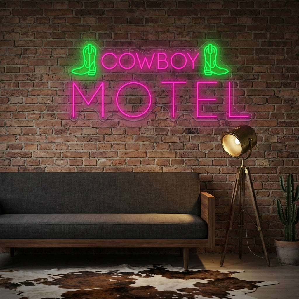 "Cowboy Motel" Neonskilt