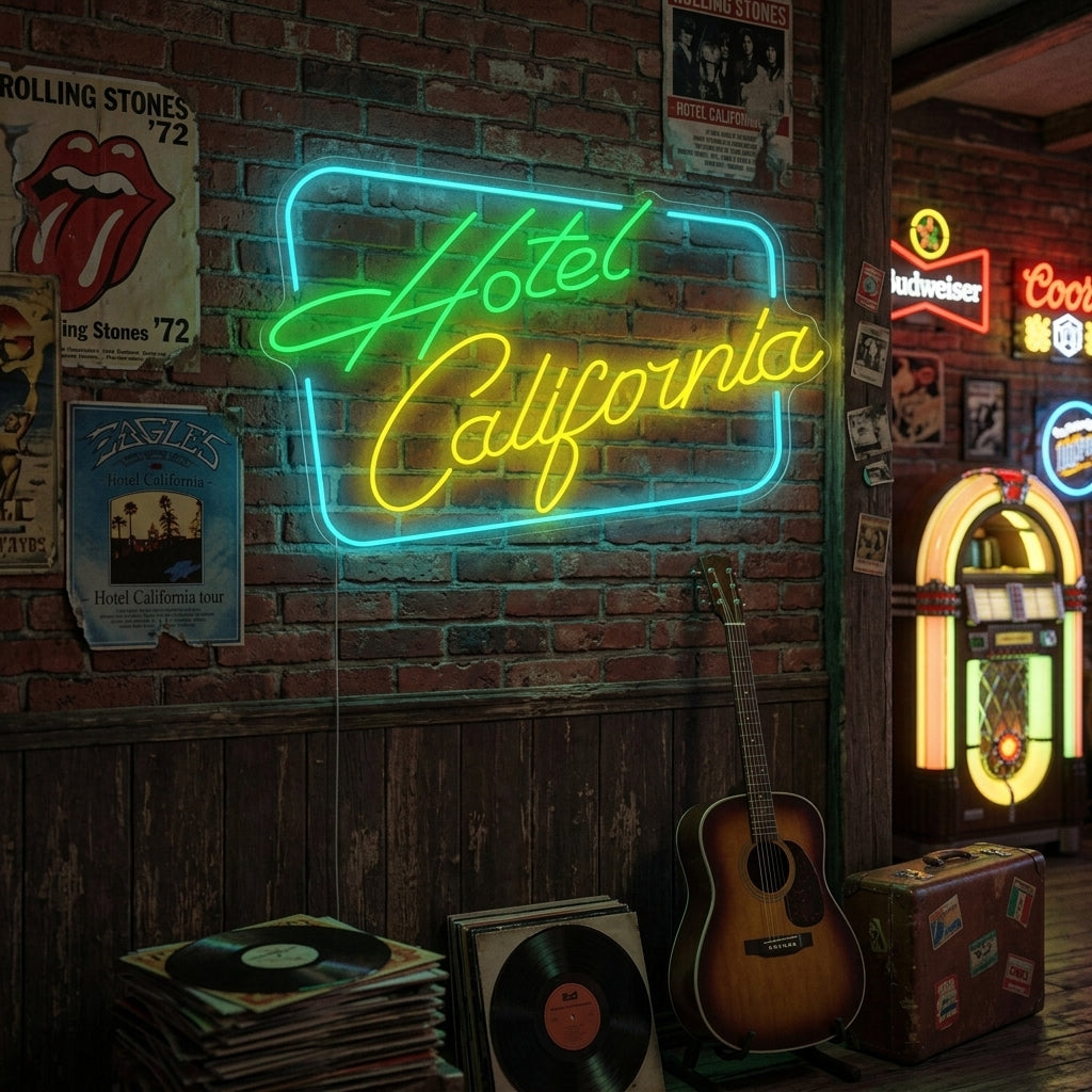 "Hotel California" Neonskilt