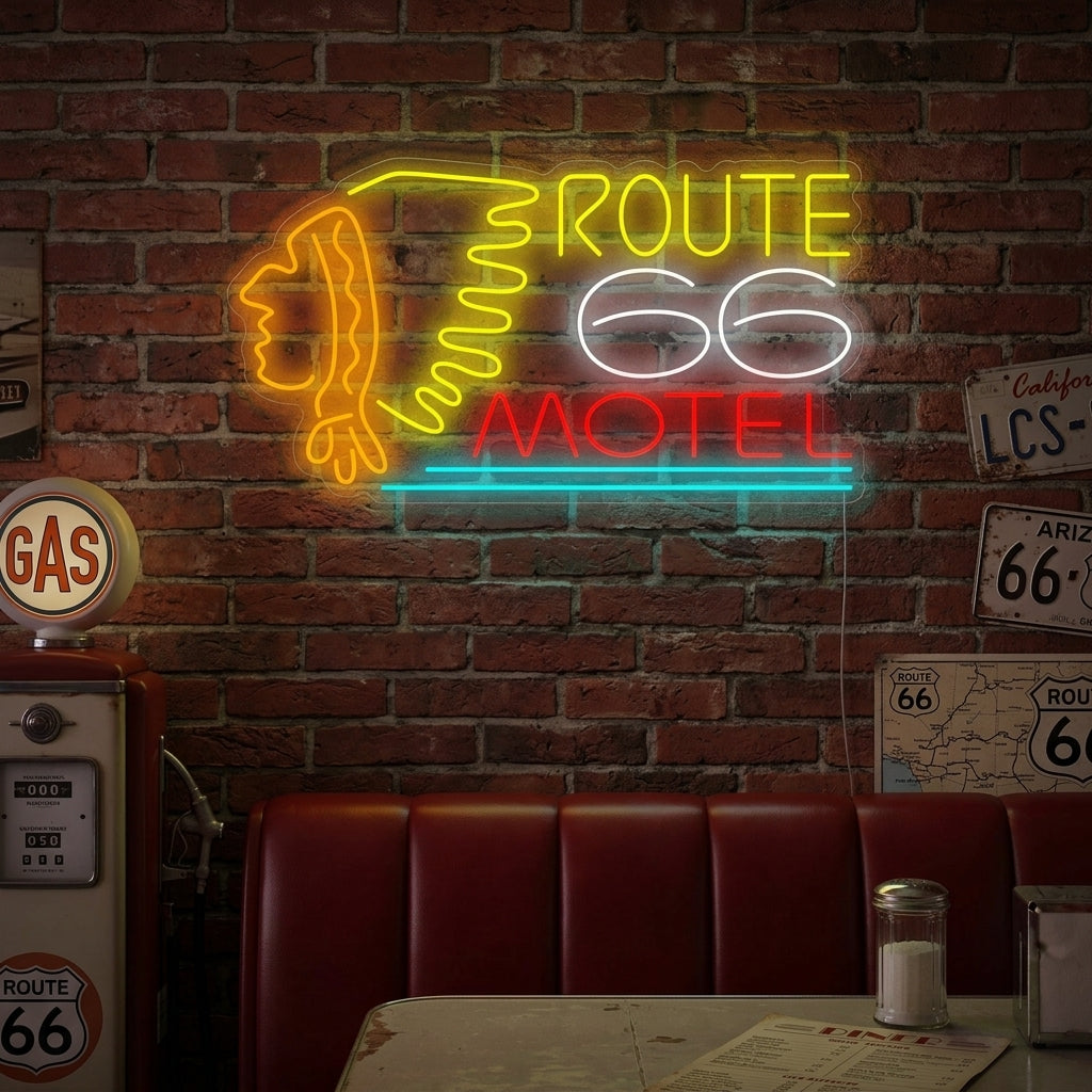 "Route 66 Motel" Neonskilt