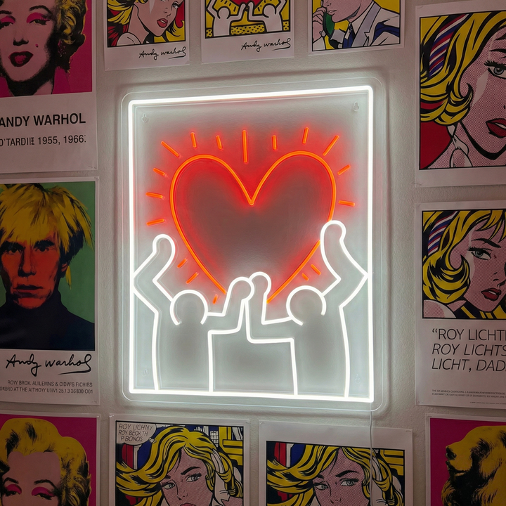 "Strålende hjerte" Neonskilt