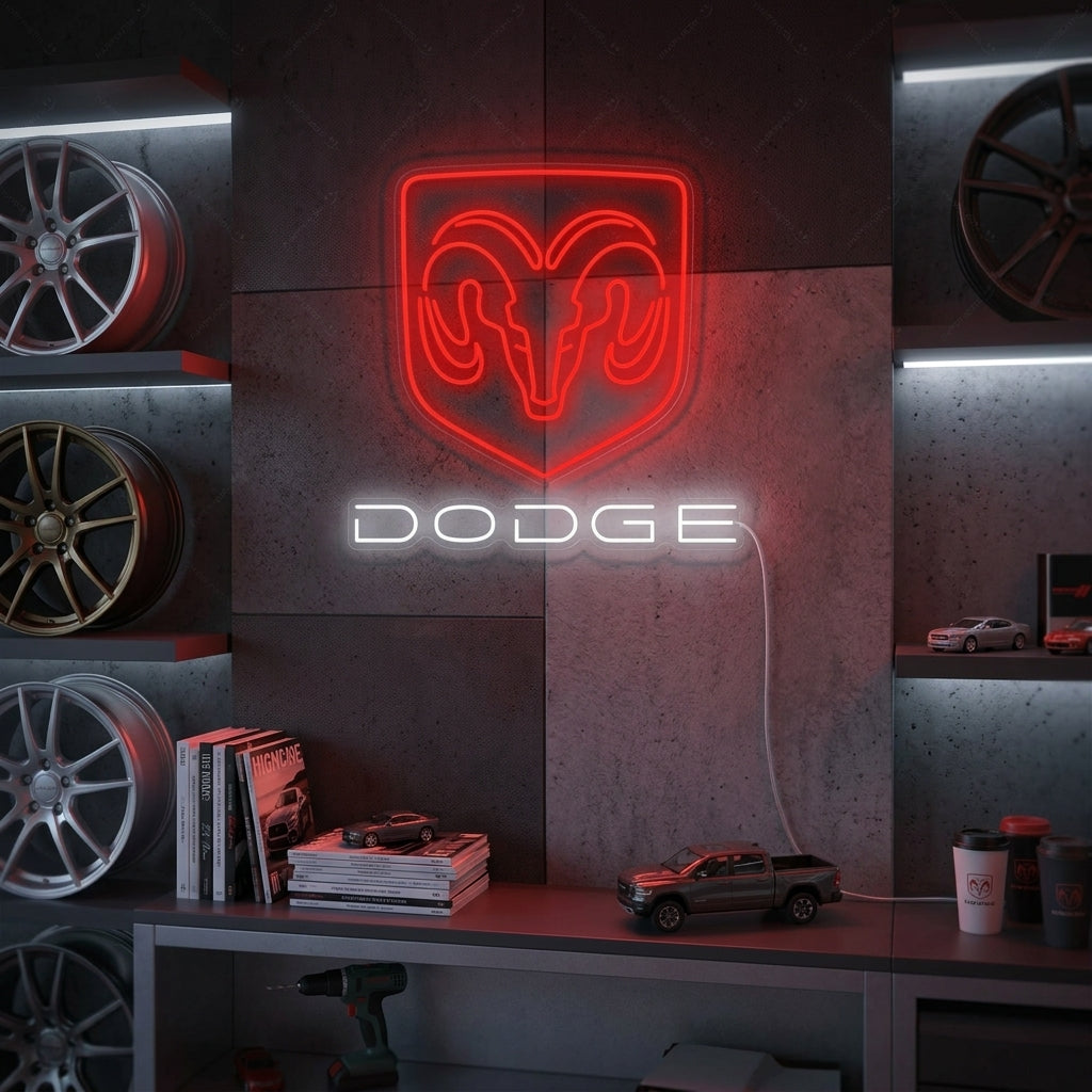 "Dodg-Car" Neonskilt